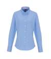 PR338 Premier Ladies Long Sleeve Striped Oxford Shirt Oxford Blue colour image